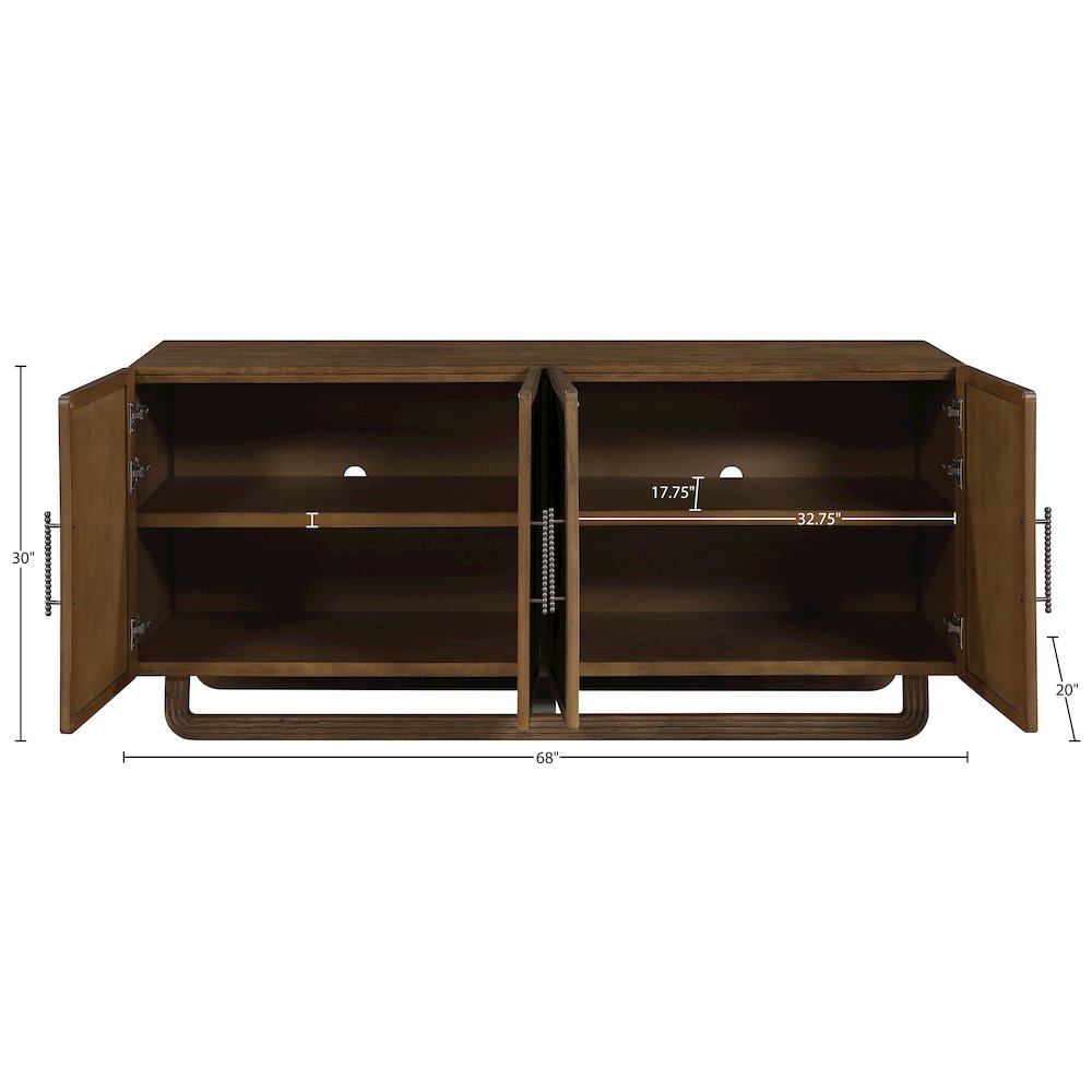 Sova Brown Solid Wood And Oak Veneer Sideboard/Buffet