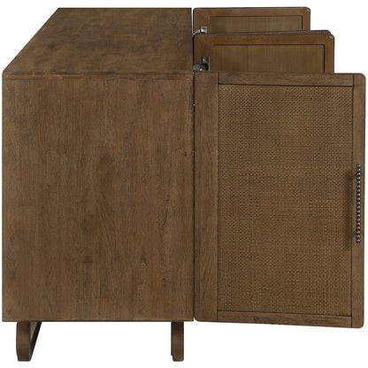 Sova Brown Solid Wood And Oak Veneer Sideboard/Buffet