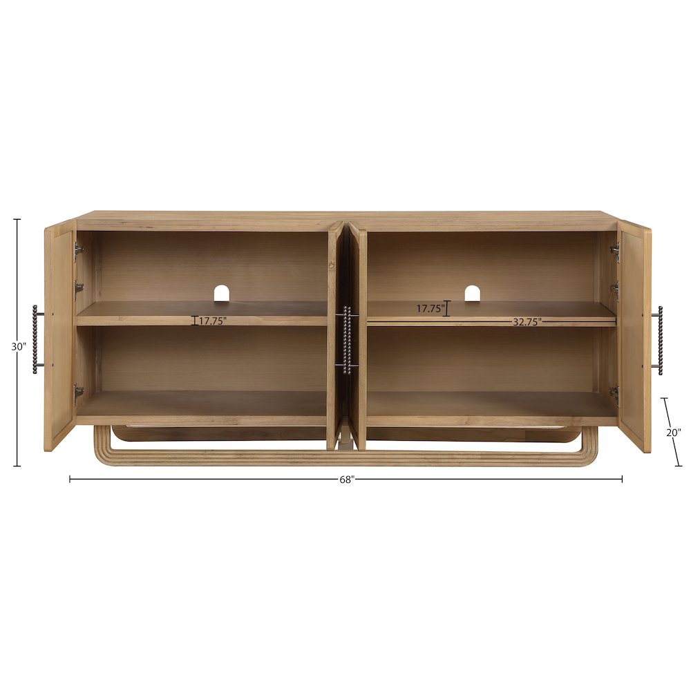 Sova Natural Solid Wood And Oak Veneer Sideboard/Buffet