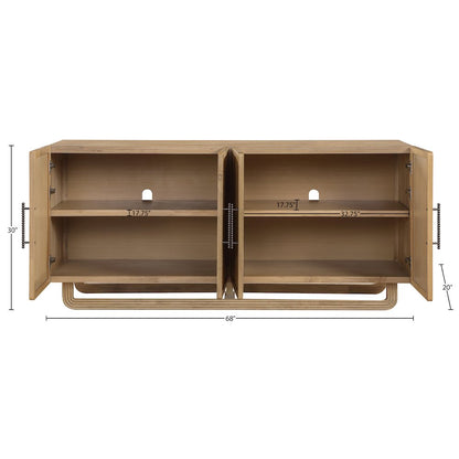 Sova Natural Solid Wood And Oak Veneer Sideboard/Buffet