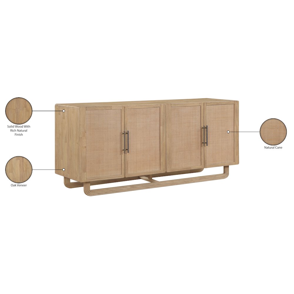 Sova Natural Solid Wood And Oak Veneer Sideboard/Buffet