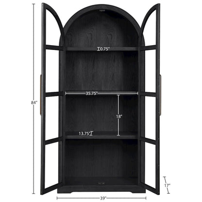Corva Black Solid Wood Storage Cabinet