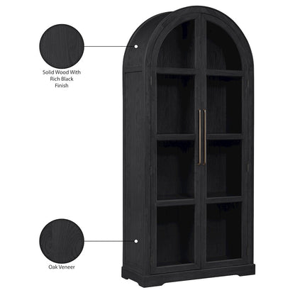 Corva Black Solid Wood Storage Cabinet