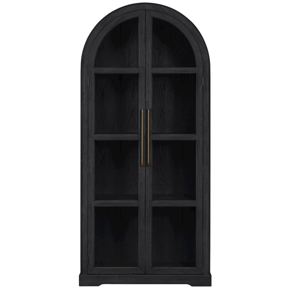 Corva Black Solid Wood Storage Cabinet