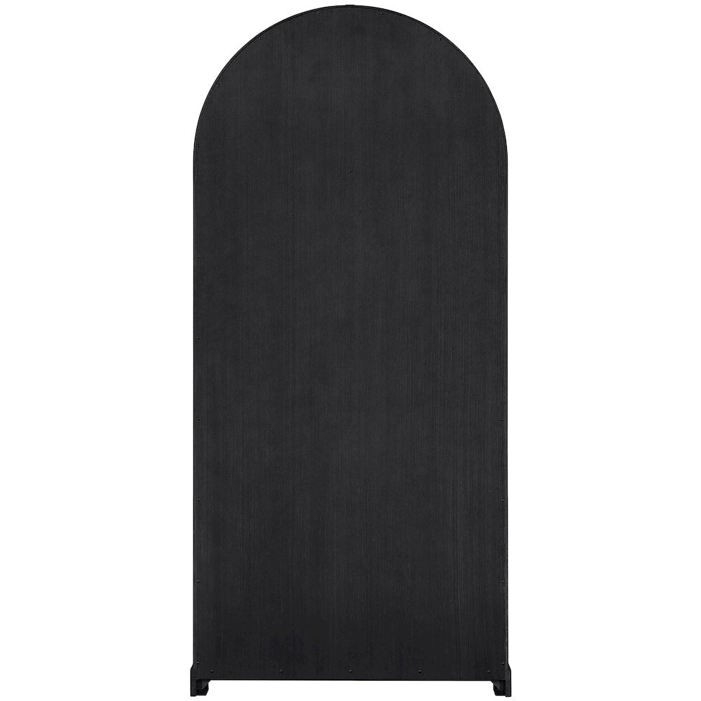 Corva Black Solid Wood Storage Cabinet
