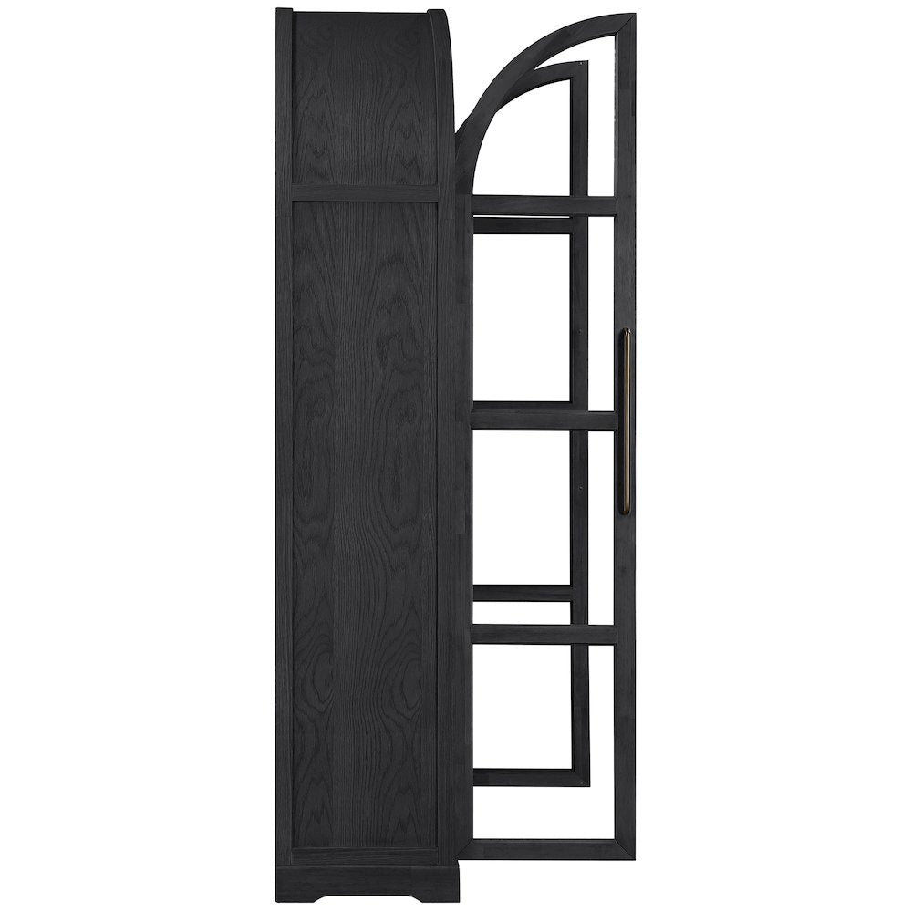 Corva Black Solid Wood Storage Cabinet