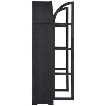 Corva Black Solid Wood Storage Cabinet