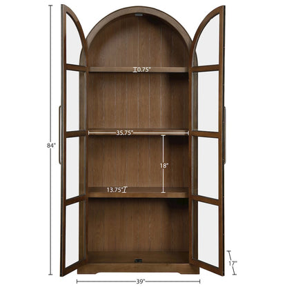 Corva Brown Solid Wood Storage Cabinet
