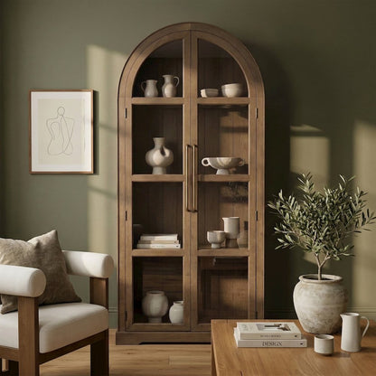 Corva Brown Solid Wood Storage Cabinet