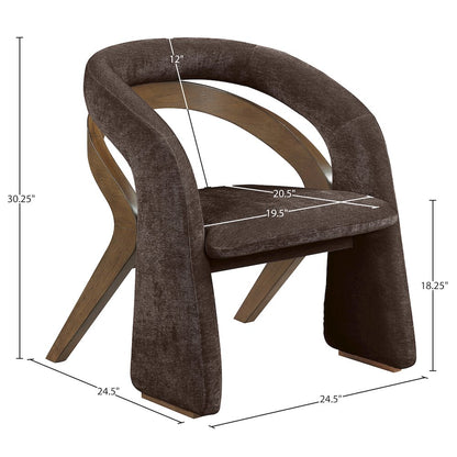 Riven Brown Performance Fabric Upholstered Dining Chair