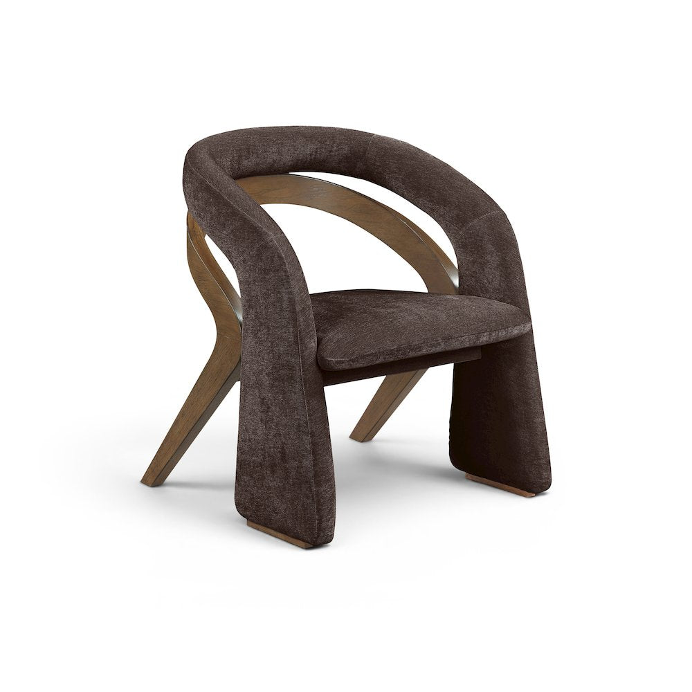 Riven Brown Performance Fabric Upholstered Dining Chair