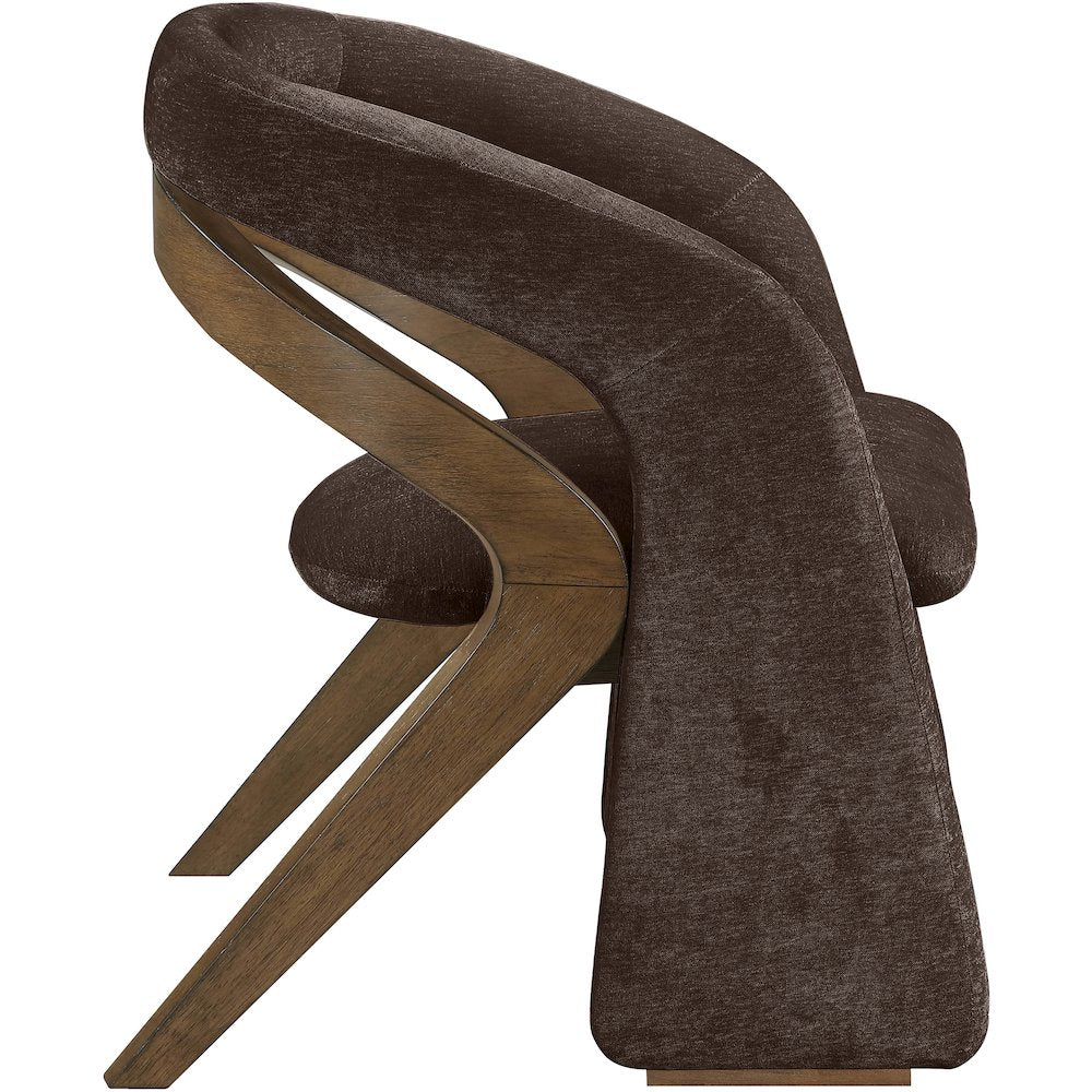 Riven Brown Performance Fabric Upholstered Dining Chair