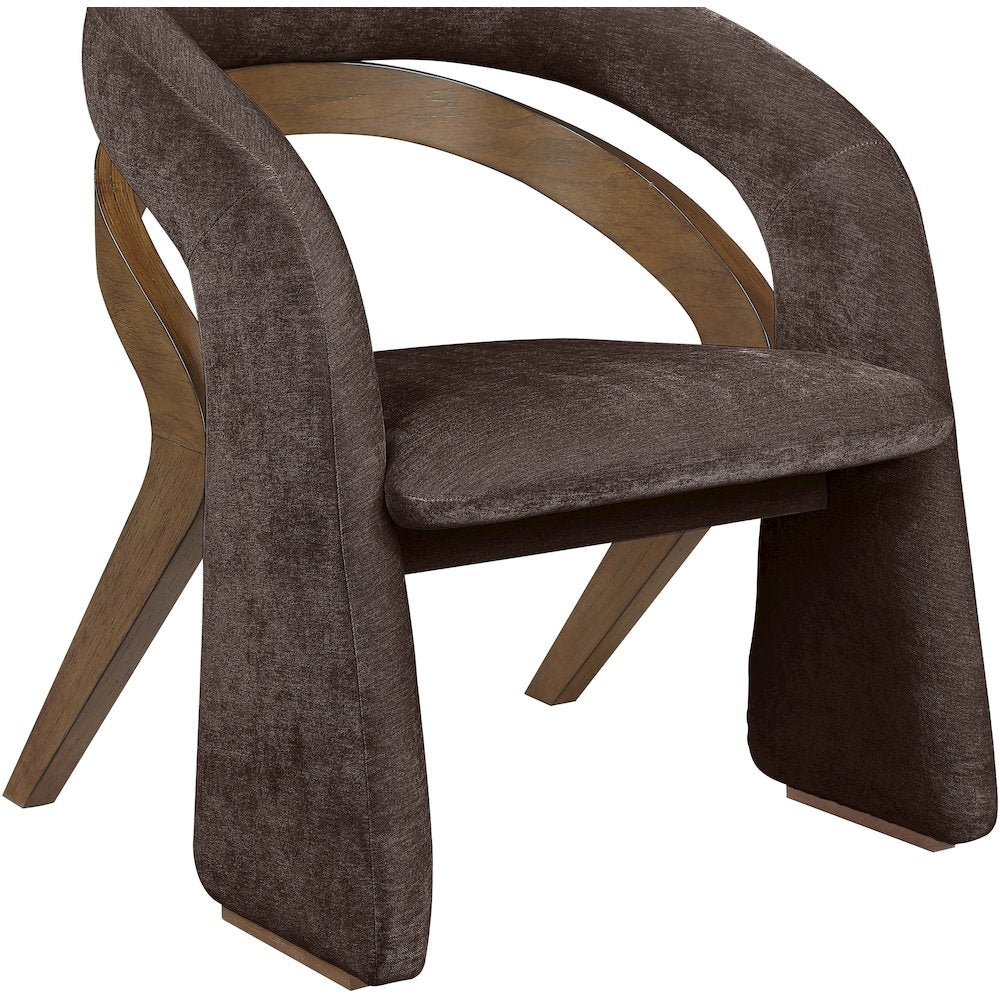 Riven Brown Performance Fabric Upholstered Dining Chair