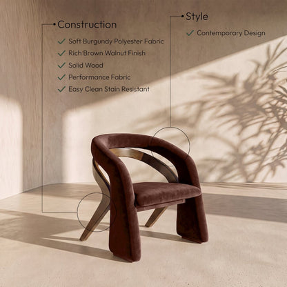 Riven Burgundy Performance Fabric Upholstered Dining Chair