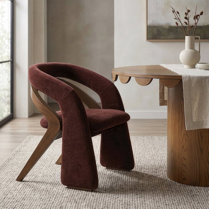 Riven Burgundy Performance Fabric Upholstered Dining Chair
