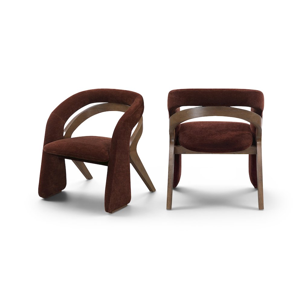 Riven Burgundy Performance Fabric Upholstered Dining Chair