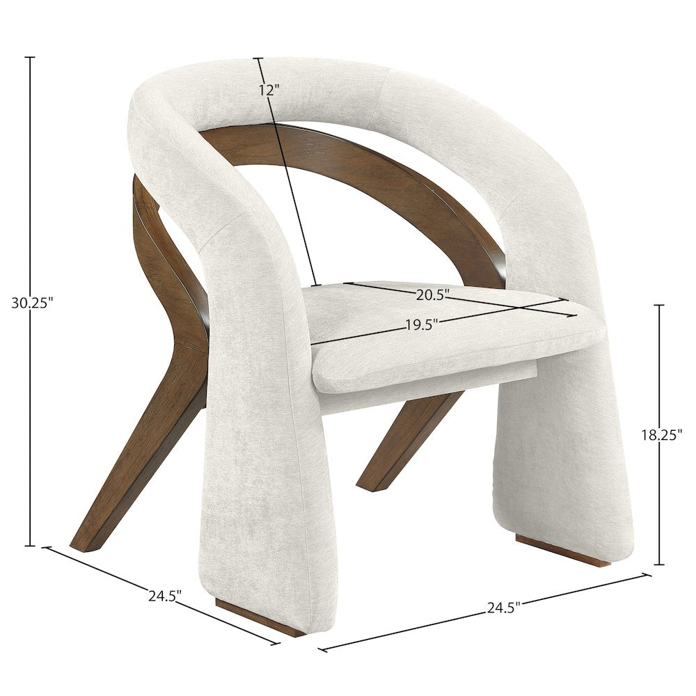 Riven Cream Performance Fabric Upholstered Dining Chair