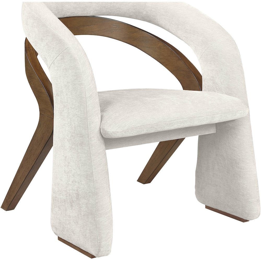 Riven Cream Performance Fabric Upholstered Dining Chair