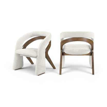 Riven Cream Performance Fabric Upholstered Dining Chair