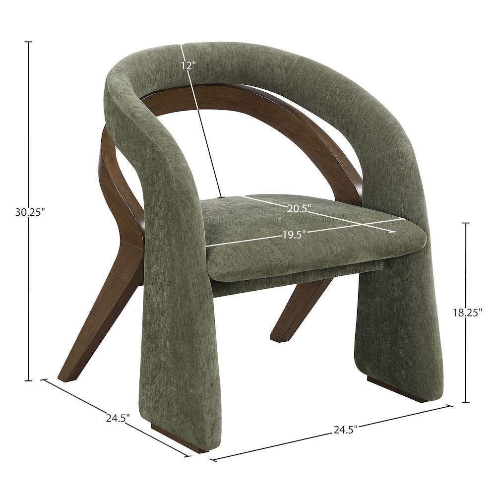 Riven Green Performance Fabric Upholstered Dining Chair