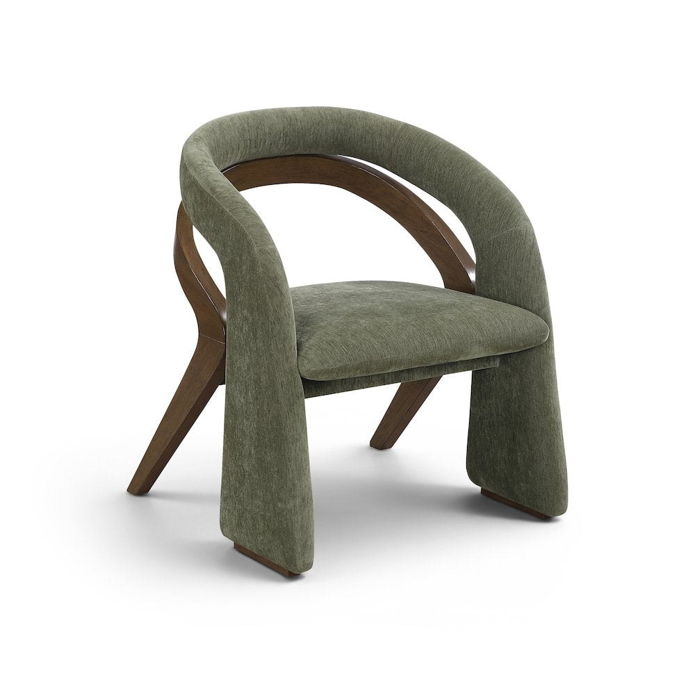 Riven Green Performance Fabric Upholstered Dining Chair