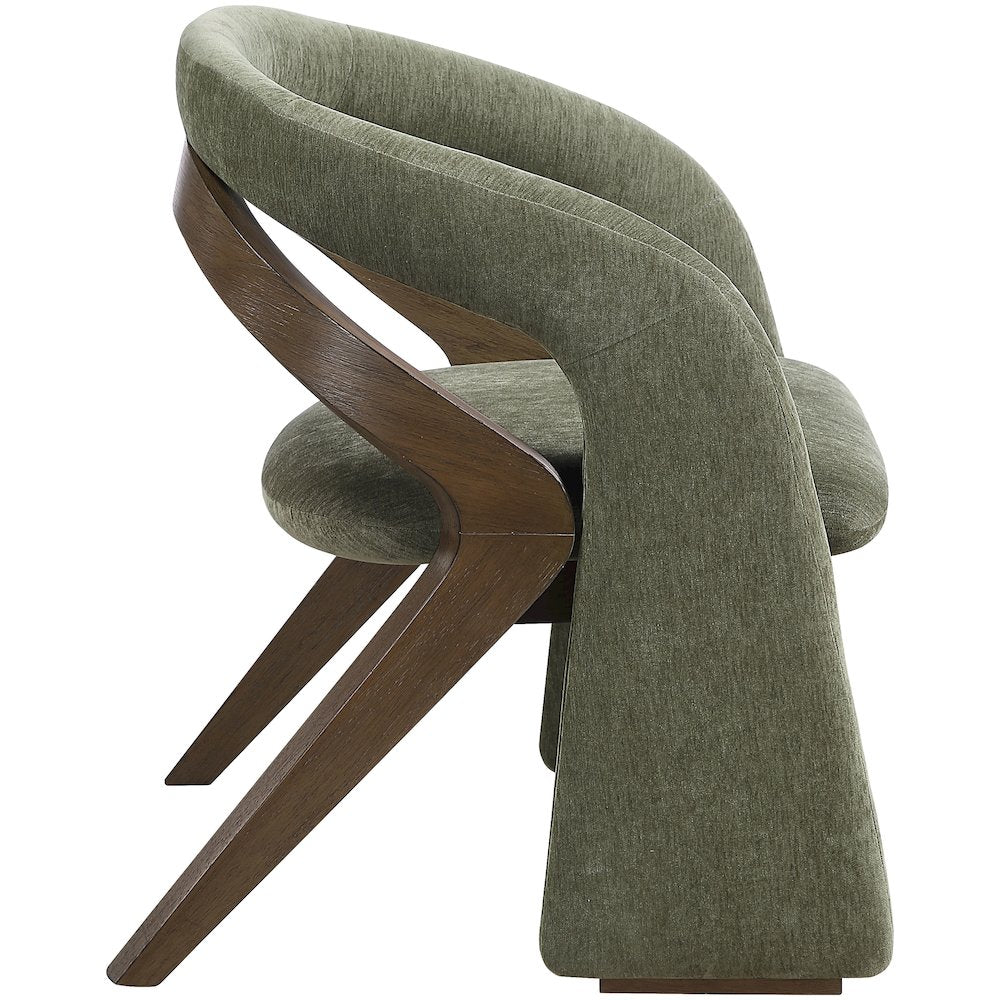 Riven Green Performance Fabric Upholstered Dining Chair