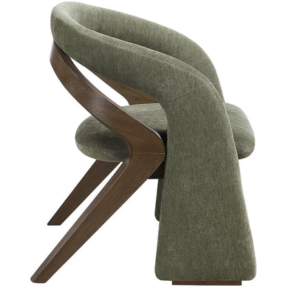 Riven Green Performance Fabric Upholstered Dining Chair