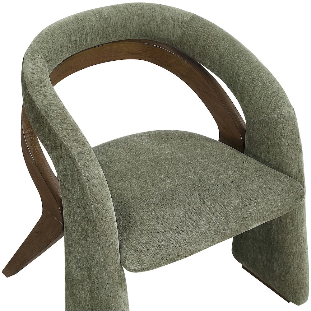 Riven Green Performance Fabric Upholstered Dining Chair