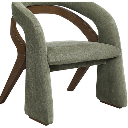 Riven Green Performance Fabric Upholstered Dining Chair