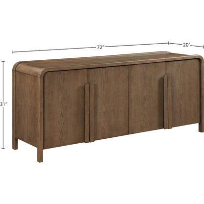Harmony Brown Oak Veneer Rubberwood Sideboard/Buffet