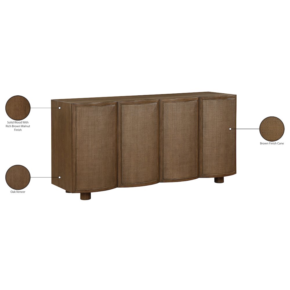 Norin Brown Solid Wood And Oak Veneer Sideboard/Buffet