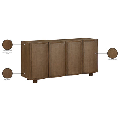 Norin Brown Solid Wood And Oak Veneer Sideboard/Buffet