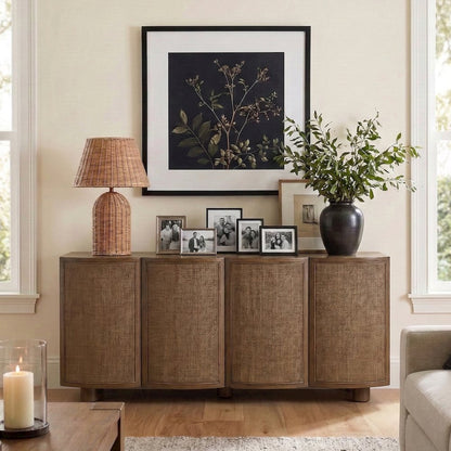 Norin Brown Solid Wood And Oak Veneer Sideboard/Buffet