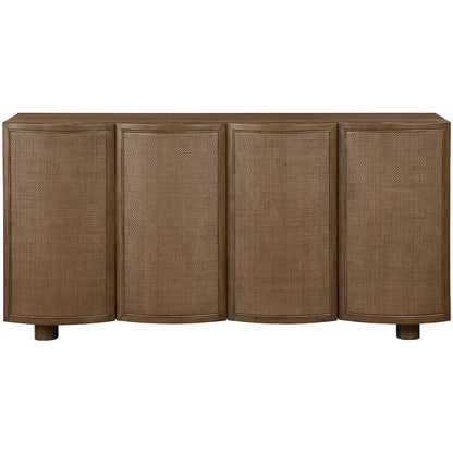 Norin Brown Solid Wood And Oak Veneer Sideboard/Buffet
