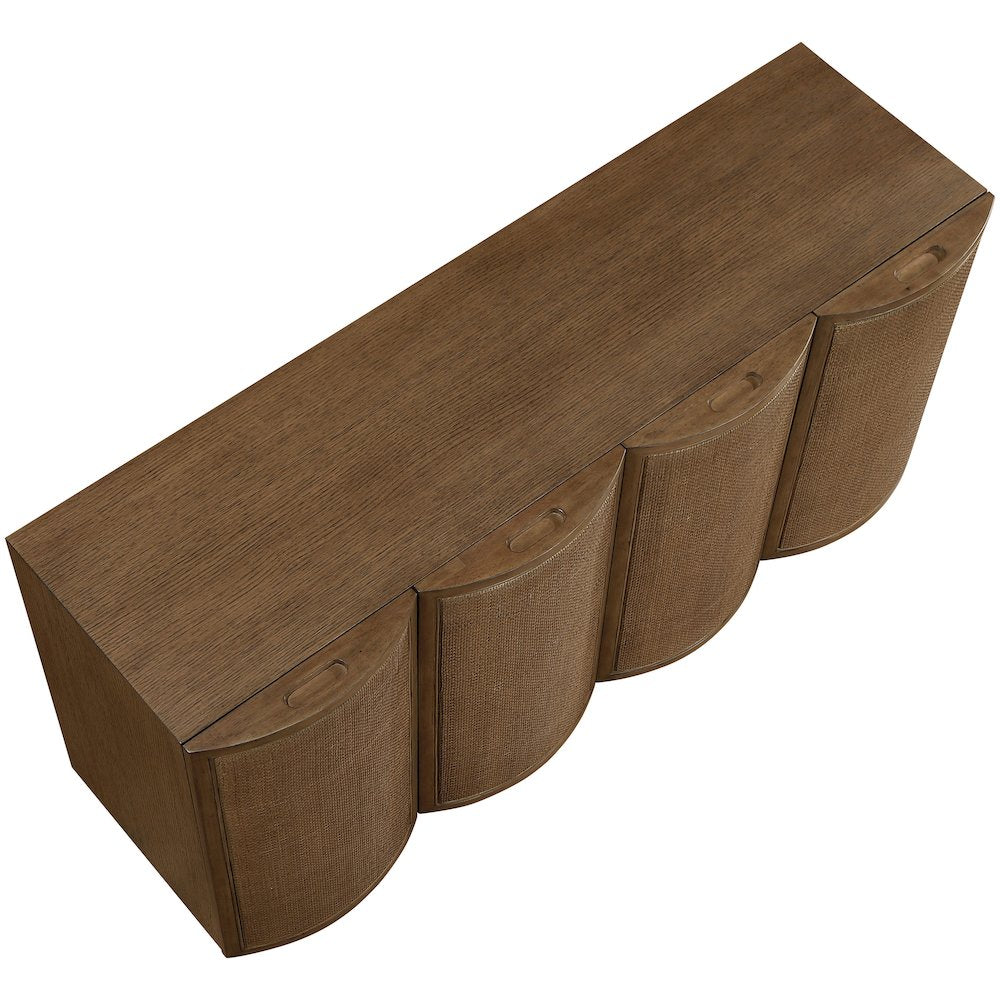 Norin Brown Solid Wood And Oak Veneer Sideboard/Buffet