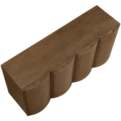 Norin Brown Solid Wood And Oak Veneer Sideboard/Buffet