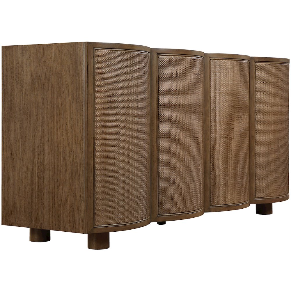 Norin Brown Solid Wood And Oak Veneer Sideboard/Buffet