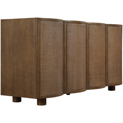 Norin Brown Solid Wood And Oak Veneer Sideboard/Buffet
