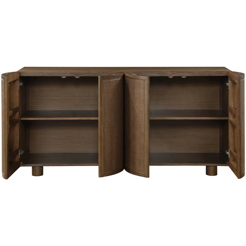 Norin Brown Solid Wood And Oak Veneer Sideboard/Buffet
