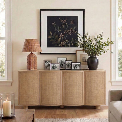 Norin Natural Solid Wood And Oak Veneer Sideboard/Buffet