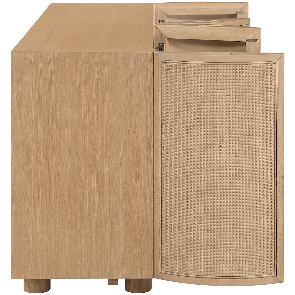 Norin Natural Solid Wood And Oak Veneer Sideboard/Buffet