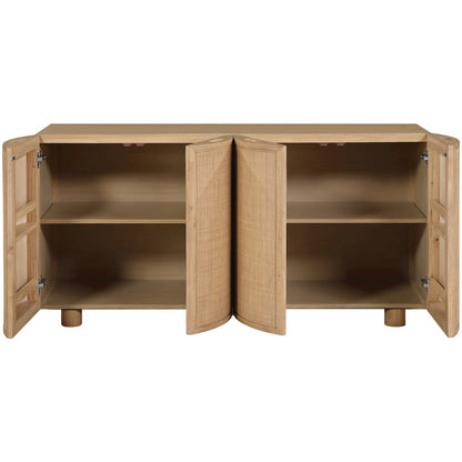 Norin Natural Solid Wood And Oak Veneer Sideboard/Buffet