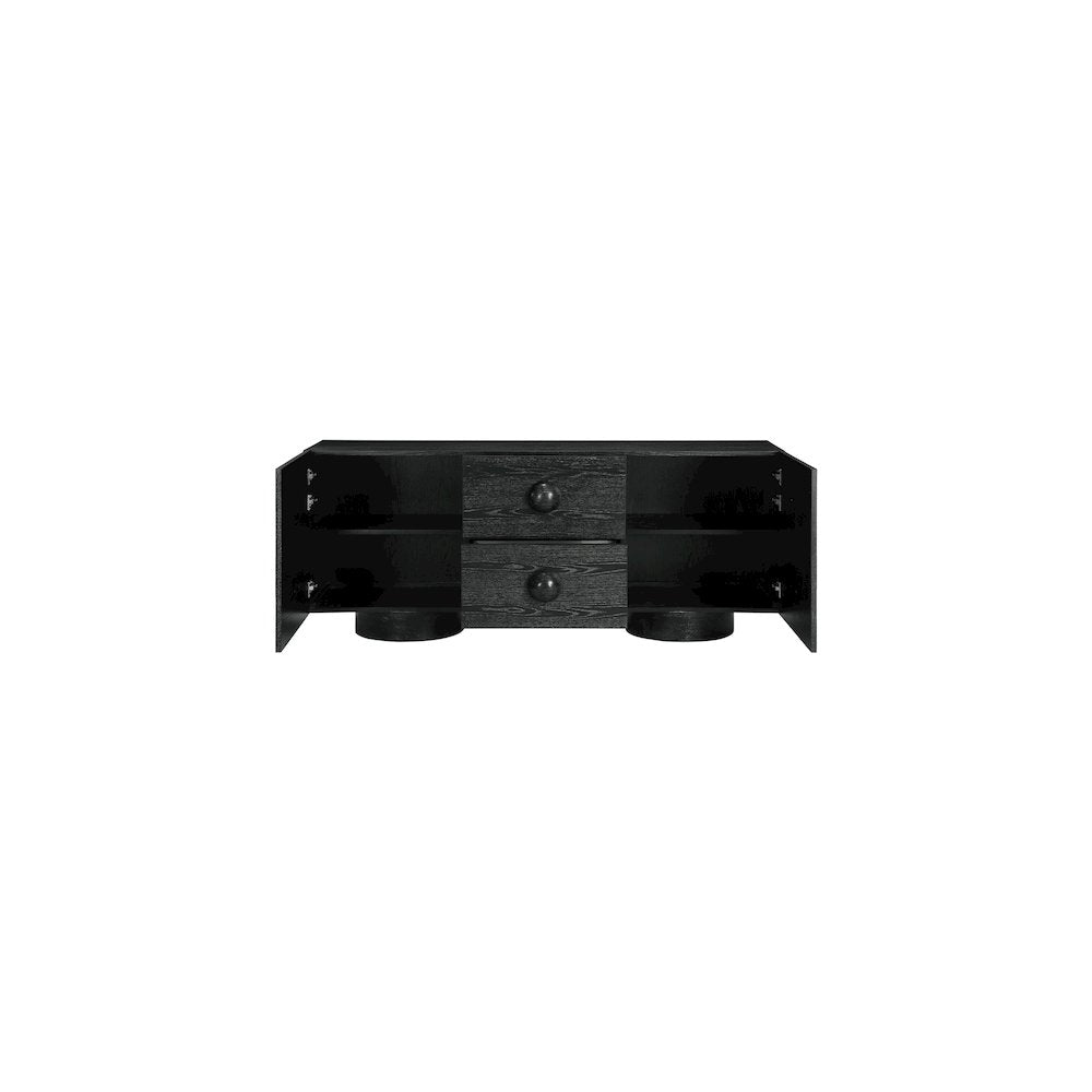 Bubble Black Rubberwood with Oak Veneer Sideboard/Buffet
