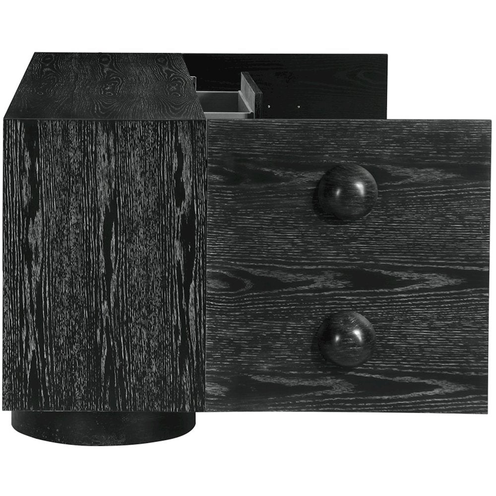 Bubble Black Rubberwood with Oak Veneer Sideboard/Buffet