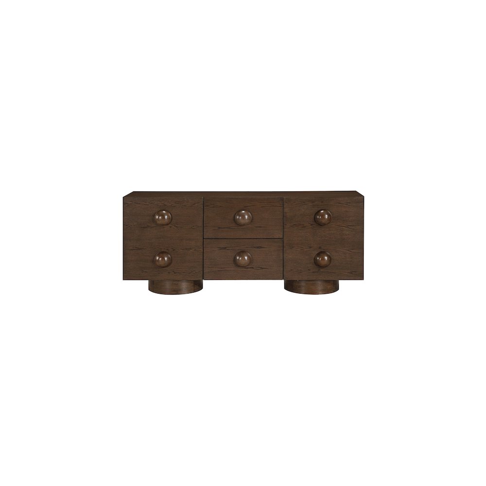 Bubble Brown Rubberwood with Oak Veneer Sideboard/Buffet