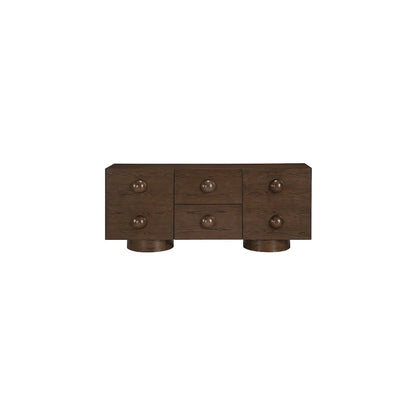 Bubble Brown Rubberwood with Oak Veneer Sideboard/Buffet