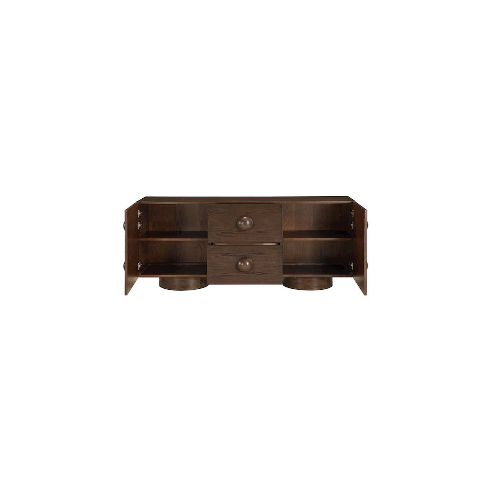 Bubble Brown Rubberwood with Oak Veneer Sideboard/Buffet