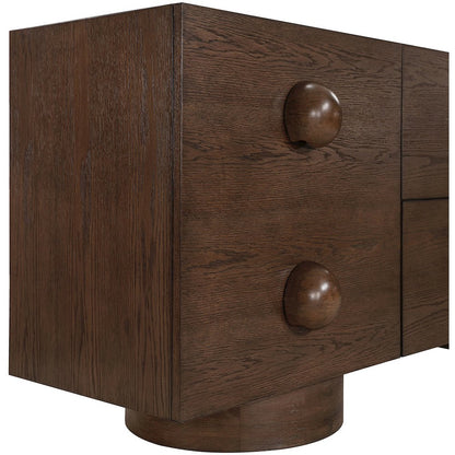 Bubble Brown Rubberwood with Oak Veneer Sideboard/Buffet