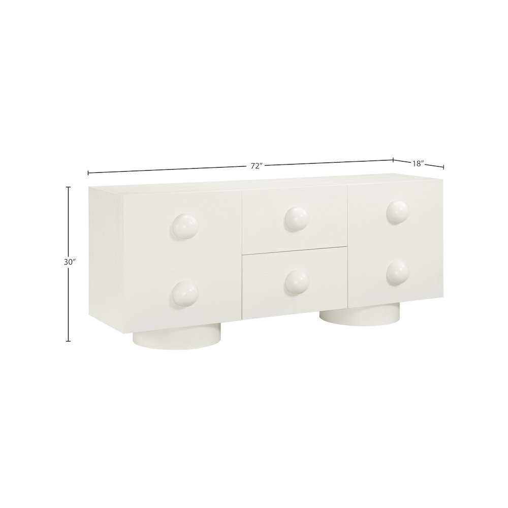 Bubble Cream Rubberwood with Oak Veneer Sideboard/Buffet