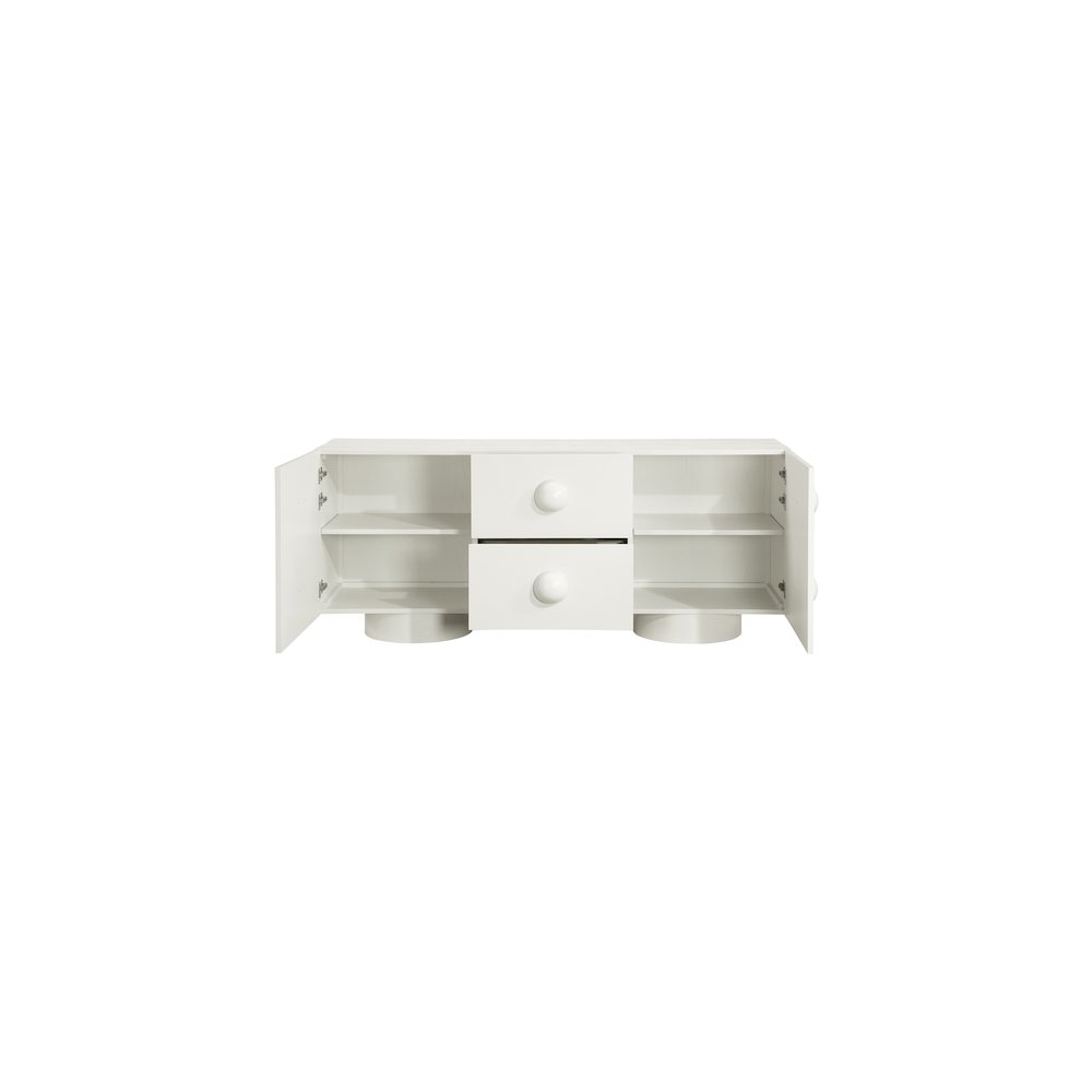 Bubble Cream Rubberwood with Oak Veneer Sideboard/Buffet